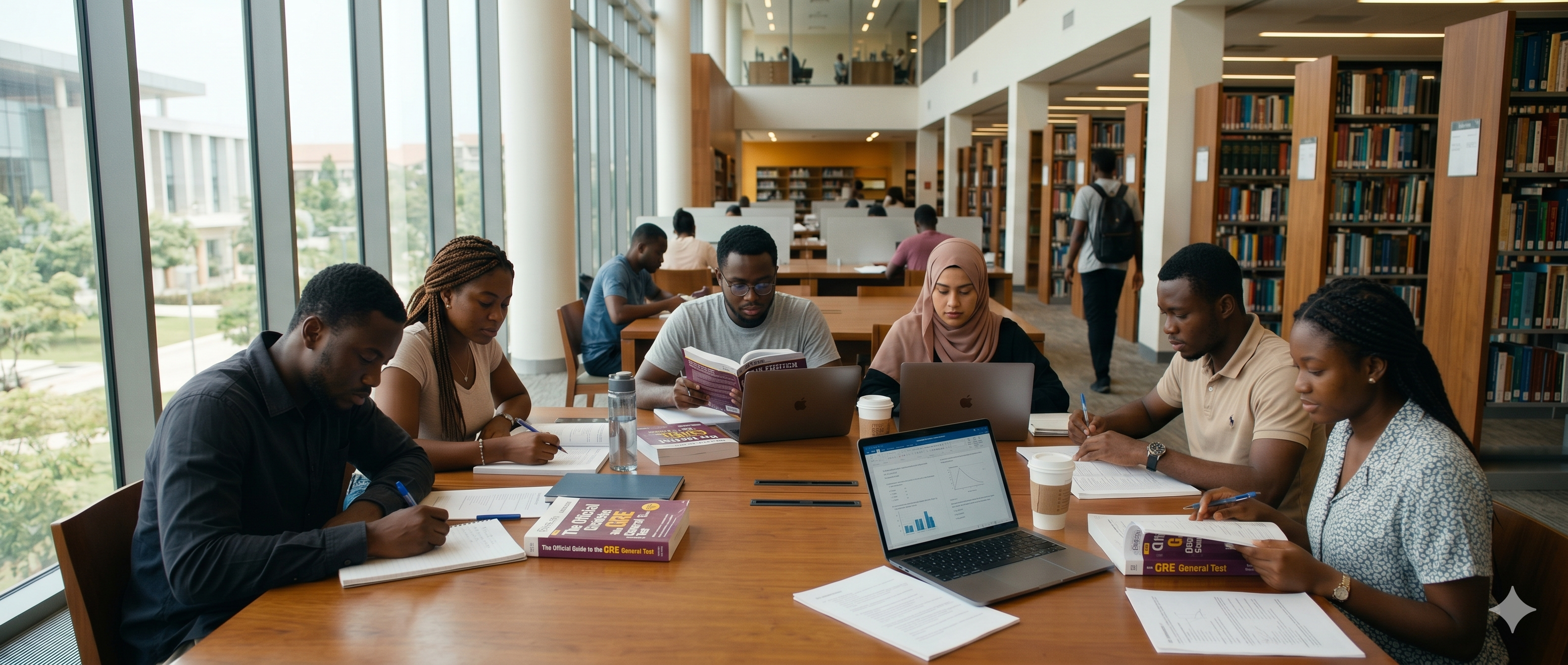 Graduate students studying together