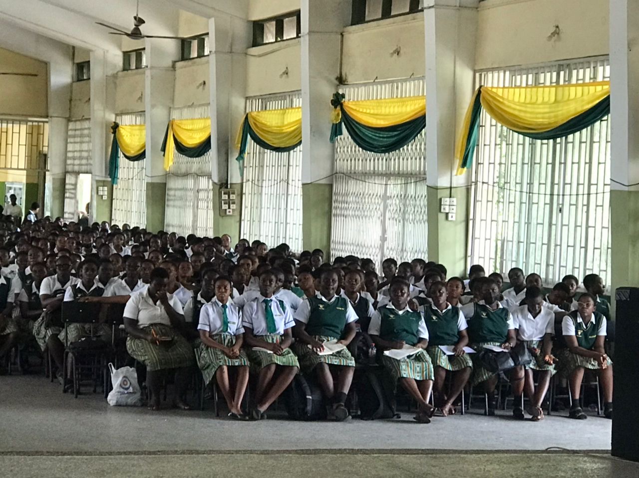 Students at Aburi Girls career fair